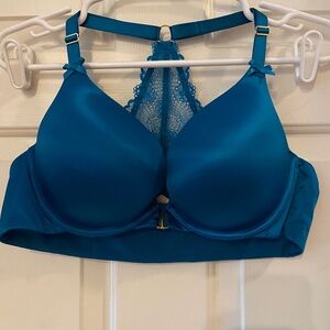 Cacique satin and lace racerback bra